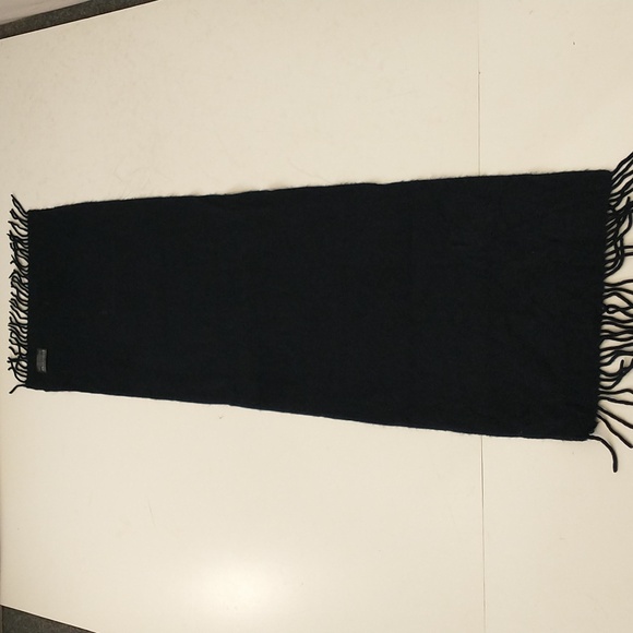 Cashmere Scarf 50"x 15" Dark Navy Blue Lands End Quality 100% Fringed Super Soft - Picture 3 of 6